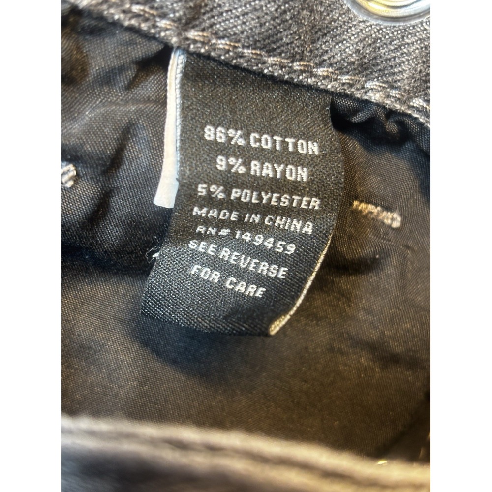 NWT Ashley Mason Premium Jeans Women's Grommets 7/28 Gray High Rise‎ Straight - Picture 12 of 16